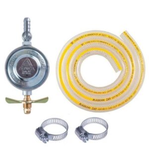 Mangueira Plástica 1mt + Regulador 1kg + 2 Abraçadeiras